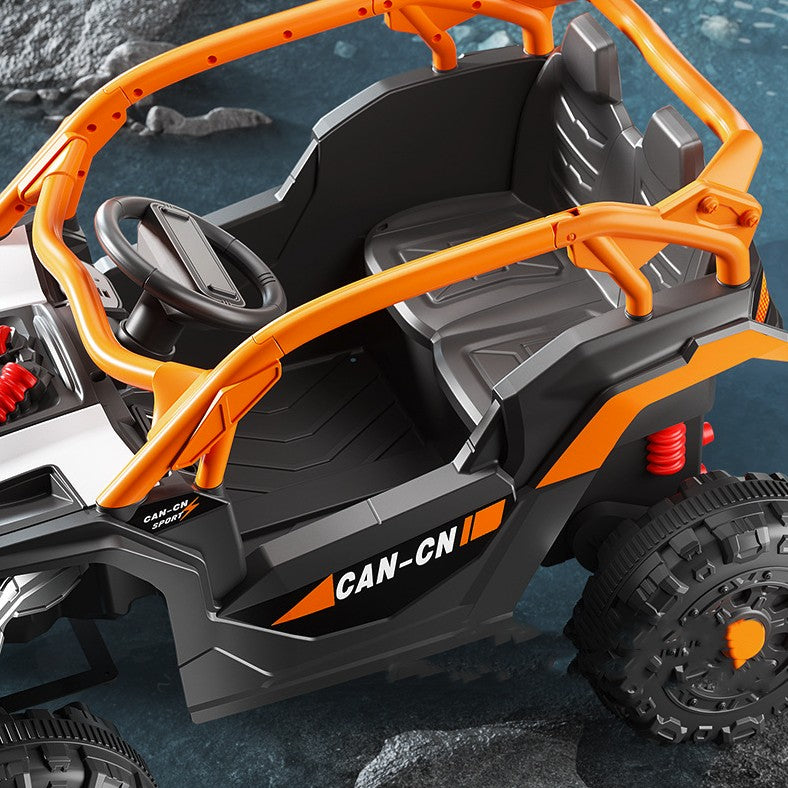 MASINA ELECTRICA PENTRU COPII, TIP BUGGY/UTV OFF-ROAD DUAL DRIVE, CONECTARE BLUETOOTH, TELECOMANDA, LUMINA INTERMITENTA SI MUZICA, BATERIE 380*2, 6V 7AH, 97 X 62 X 58 CM, vârsta 3-8 ani