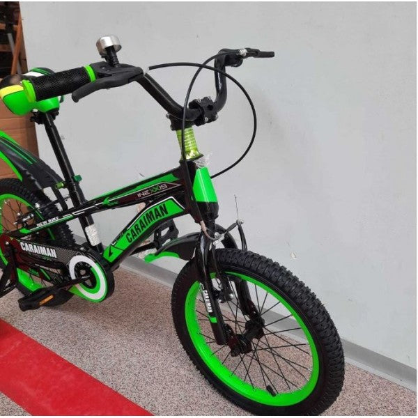 Bicicleta CARAIMAN 16J, Roti 16 inch, Pentru Varsta 4-8 ani, inclus cosulet, portbagaj, roti ajutatoare