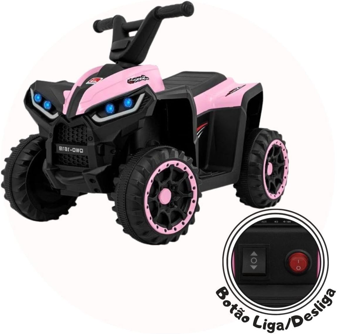 Atv electric pentru copii, varsta 2-4 ani, 6v4ah, cu doua motoare , faruri led, rosu