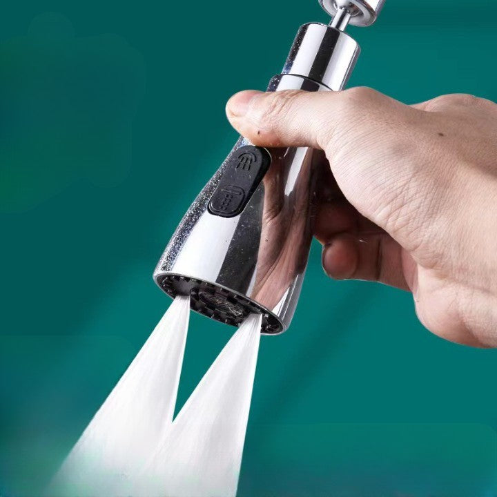 Extensie Robinet Bucatarie, Universal, 3 Moduri de Curgere Apa, Otel Inoxidabil, Rotire 360 de Grade, Cap Pivotant, Adaptor Baterie Bucatarie, 9.7x5.1 cm, Gri