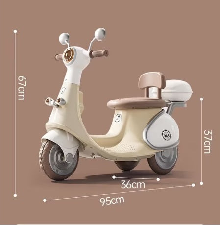 Motocicletă Electrică cu 3 Roti, Acumulator Încarcare, Anti-Rasturnare, Lumini, Sunete, Baterie 6V 7Ah, Telecomanda, 95x67x36cm