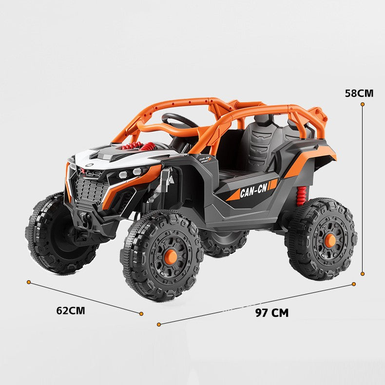MASINA ELECTRICA PENTRU COPII, TIP BUGGY/UTV OFF-ROAD DUAL DRIVE, CONECTARE BLUETOOTH, TELECOMANDA, LUMINA INTERMITENTA SI MUZICA, BATERIE 380*2, 6V 7AH, 97 X 62 X 58 CM, vârsta 3-8 ani