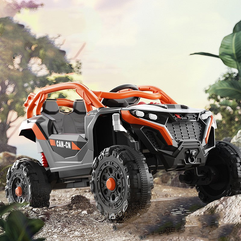 MASINA ELECTRICA PENTRU COPII, TIP BUGGY/UTV OFF-ROAD DUAL DRIVE, CONECTARE BLUETOOTH, TELECOMANDA, LUMINA INTERMITENTA SI MUZICA, BATERIE 380*2, 6V 7AH, 97 X 62 X 58 CM, vârsta 3-8 ani