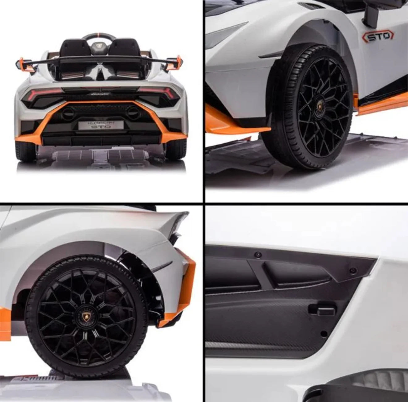 Masinuta Electrica 12V Lamborghini STO -Alba cu Telecomanda , recomandat pentru copii 3-8 ani