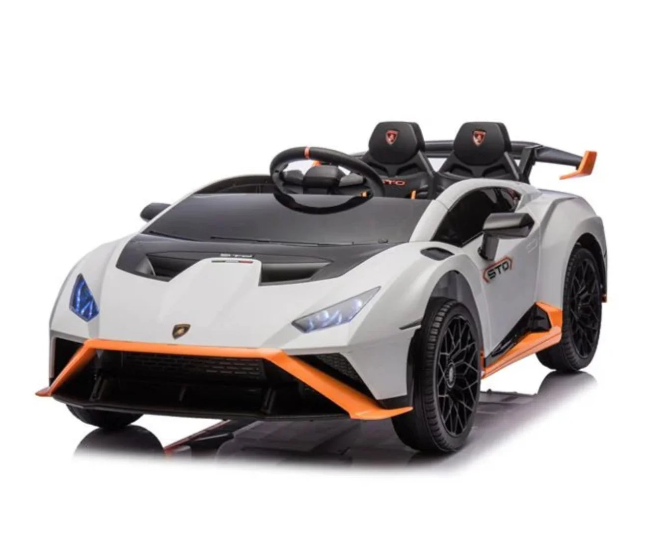 Masinuta Electrica 12V Lamborghini STO -Alba cu Telecomanda , recomandat pentru copii 3-8 ani