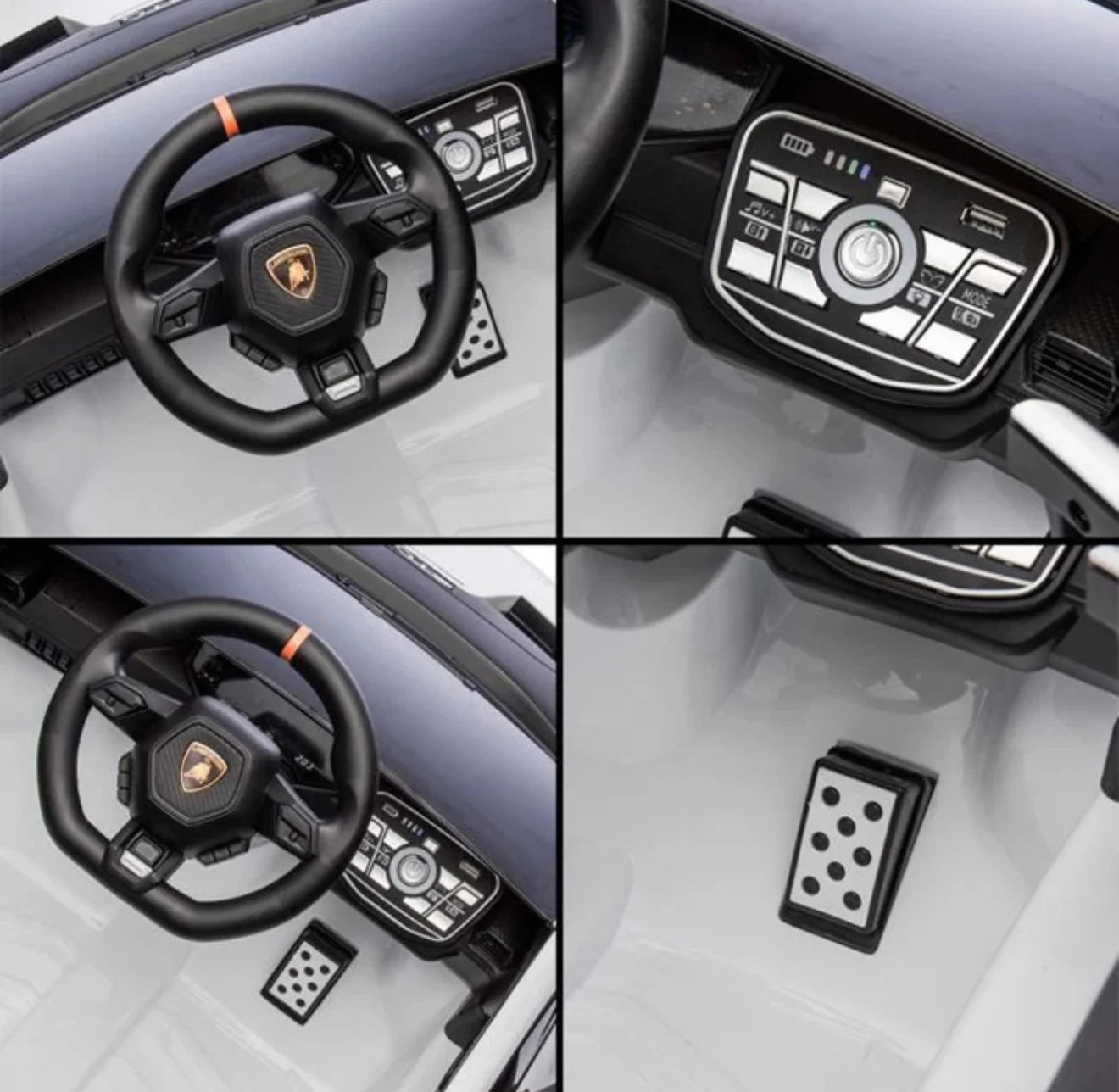 Masinuta Electrica 12V Lamborghini STO -Alba cu Telecomanda , recomandat pentru copii 3-8 ani