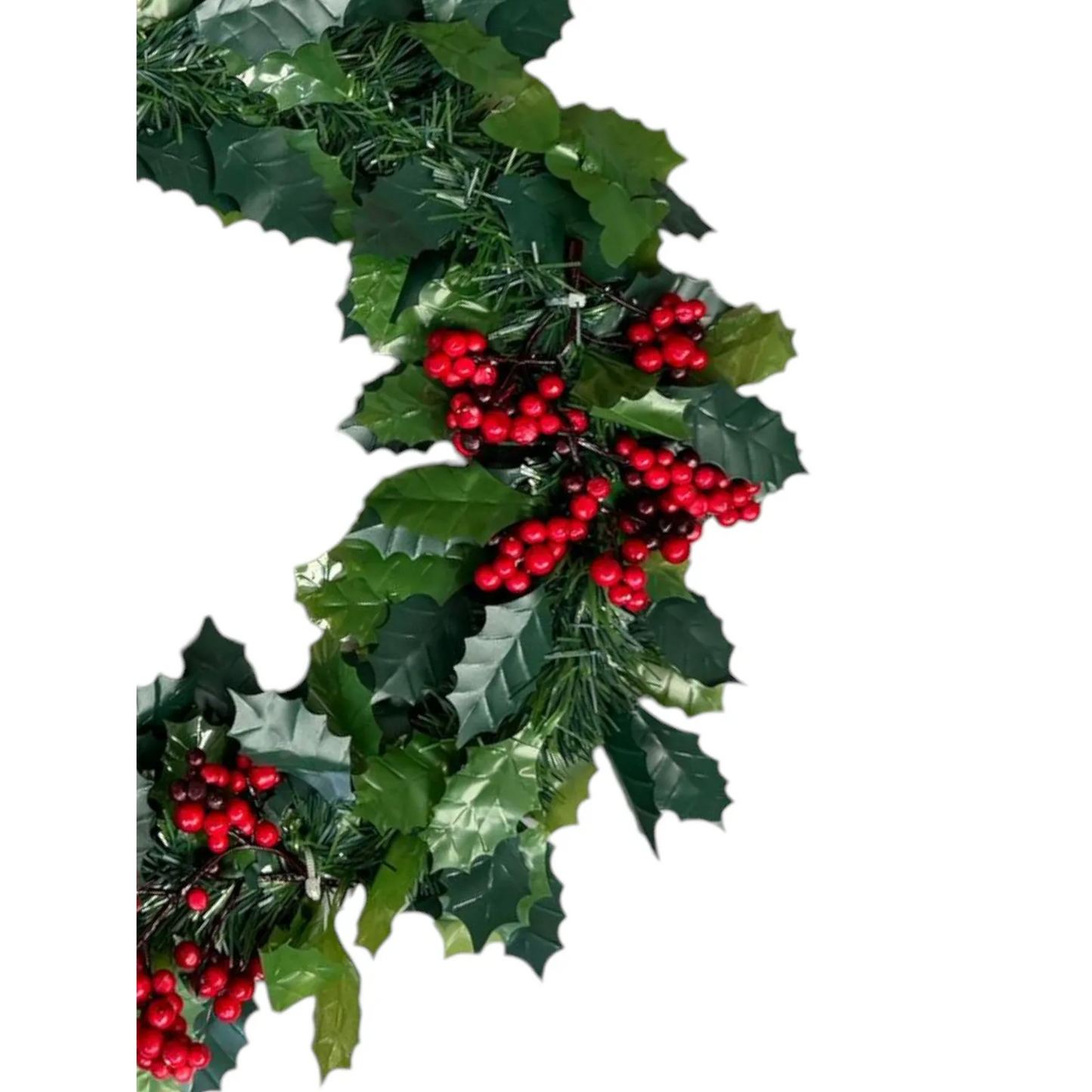 Coronita Decorativa pentru usa, cu frunze si merisoare, 23x10CM