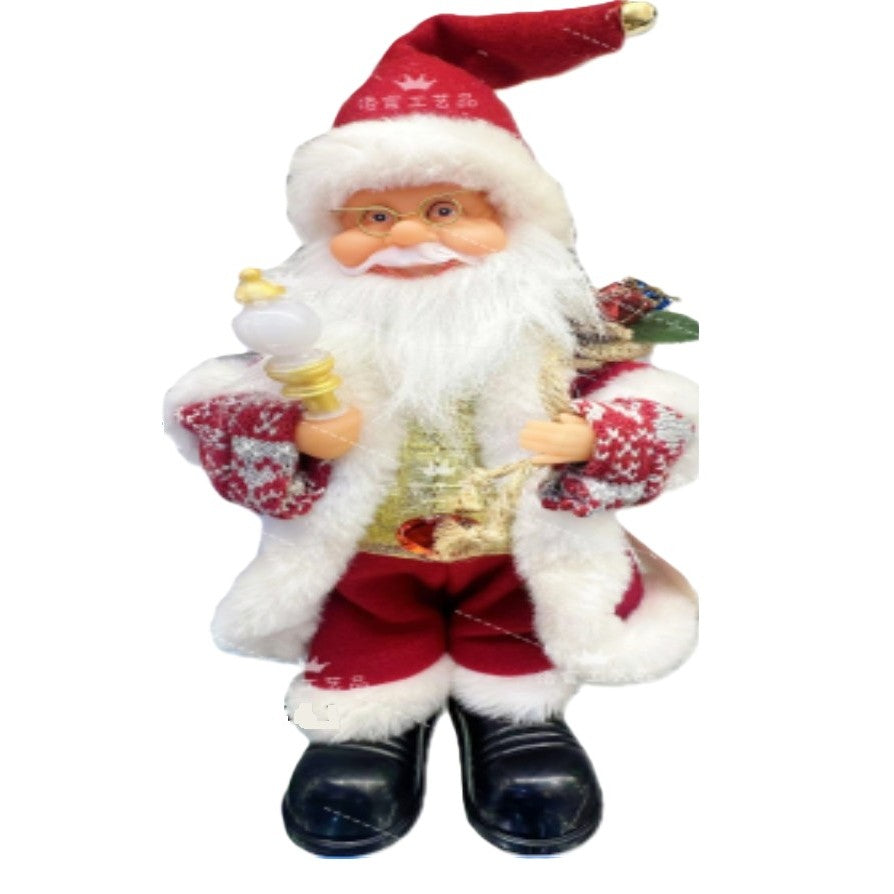 Decoratiune Mos Craciun, Animat, care Canta si Danseaza, Imbracat Festiv, 30 x 10 x 12 cm, Rosu