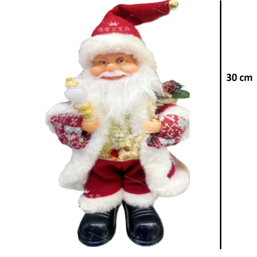 Decoratiune Mos Craciun, Animat, care Canta si Danseaza, Imbracat Festiv, 30 x 10 x 12 cm, Rosu