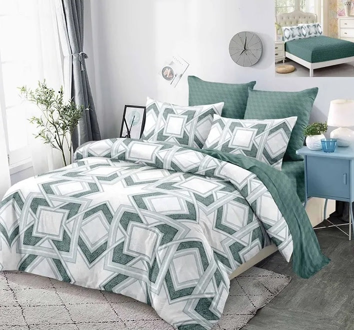 Lenjerie din finet cu elastic, 6 PIESE, 180X200 CM