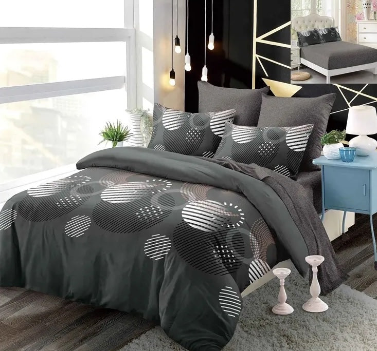 Lenjerie din finet cu elastic, 6 PIESE, 180X200 CM