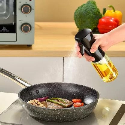 Pulverizator pentru Ulei, Otet sau Alte Lichide, Reincarcabil, Multifunctionale, Capacitatea 200 ml, Material Plastic, 20.5x6 cm, Negru