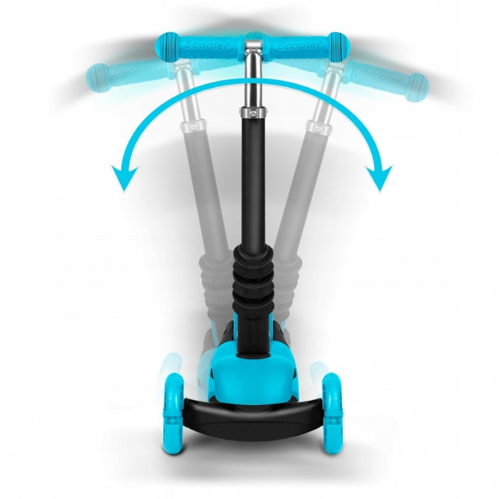 Trotineta 3 in 1 pentru copii Ricokids Buggy Roz cu scaunel reglabil,inaltime ghidon reglabila,roti cu lumini LED,platforma antiderapanta,cadru din aluminiu,manere ergonomice si cosulet pentru accesorii