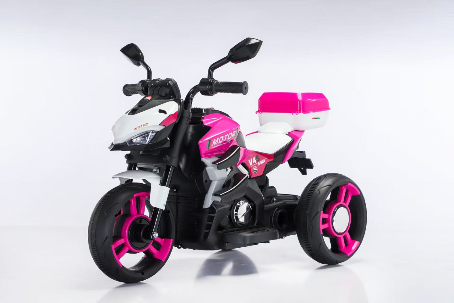 Motocicleta copii 12v cu portbagaj 2-5 ani