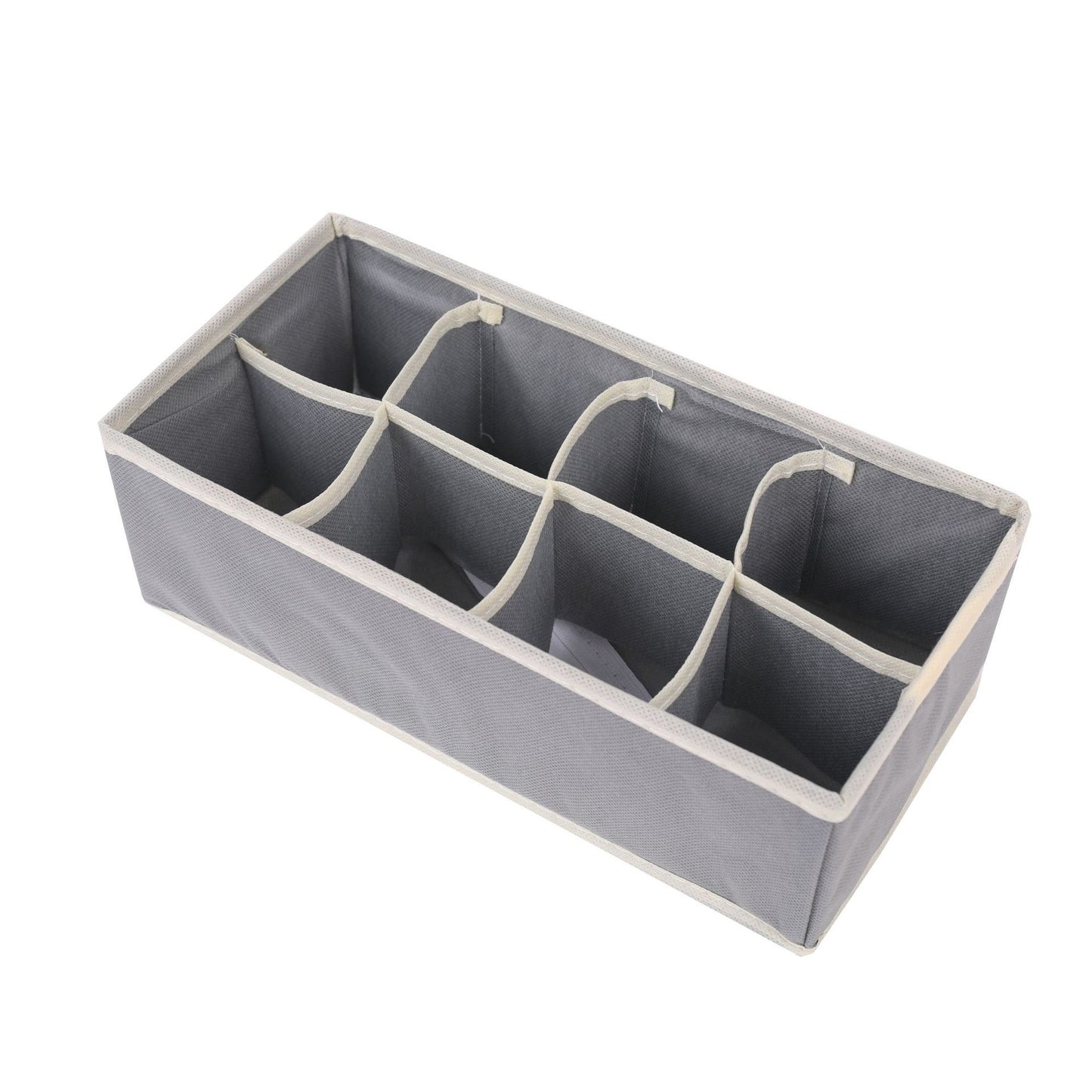 Cutie De Depozitare, Pentru Lenjerie, Sosete Si Sutiene, Material Textil, 8 Compartimente, 32 x 16 x 10 cm, Culoare Gri