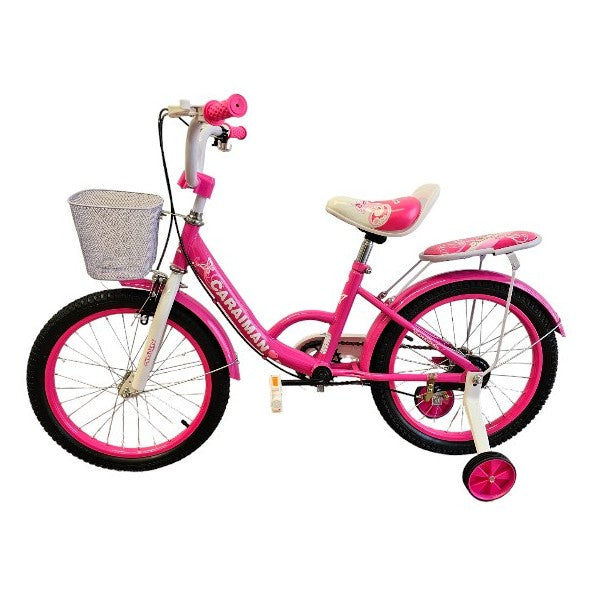 Bicicleta CARAIMAN 16G, Roti 16 inch, Pentru Varsta 4-8 ani, inclus cosulet, portbagaj, roti ajutatoare
