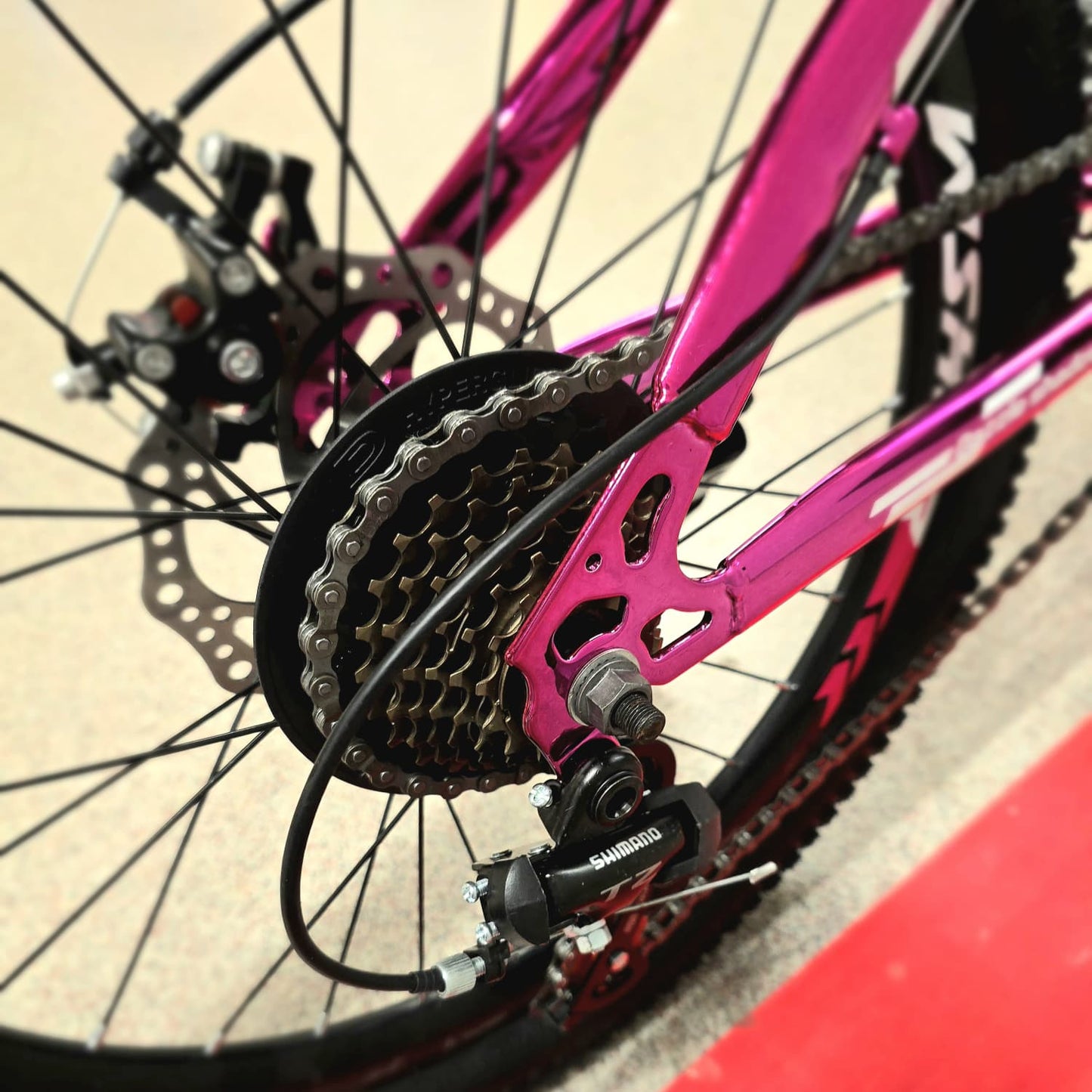 Bicicleta Copii , Cu Schimbator Shimano, Stop si Cric , 20 Inch, Varsta 6-12 Ani, Roz