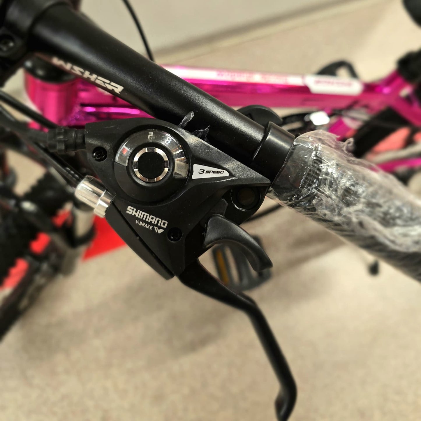 Bicicleta Copii , Cu Schimbator Shimano, Stop si Cric , 20 Inch, Varsta 6-12 Ani, Roz