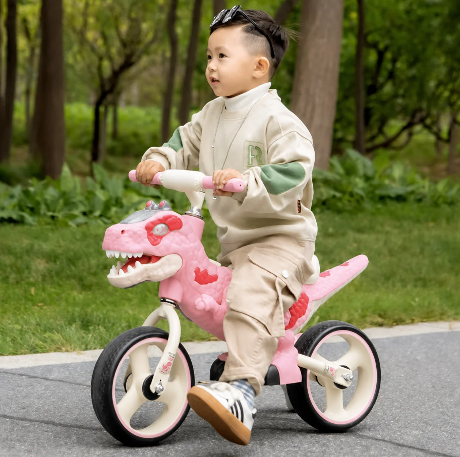 Bicicleta de echilibru pentru copii, model dinozaur, muzica, varsta 2-6 ani