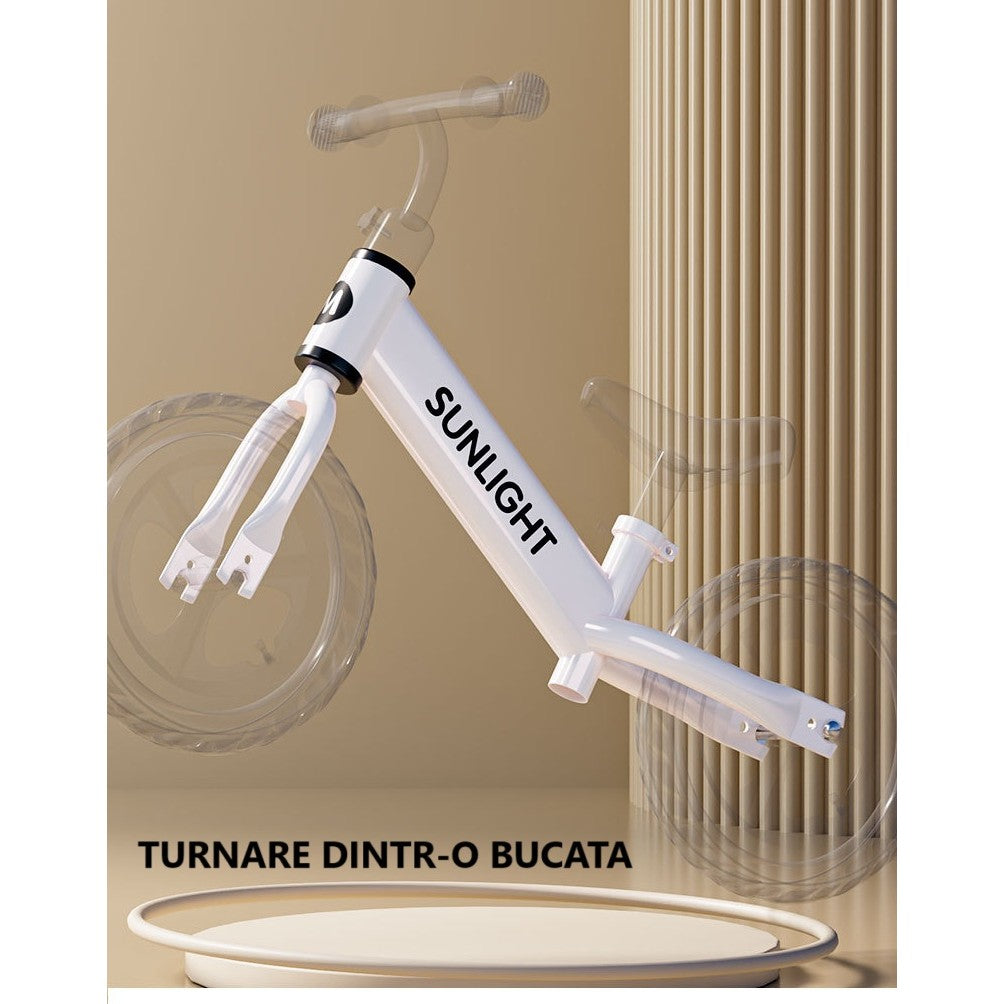 Bicicleta de Echilibru, Pentru Copii, Fara Pedale, Cu Doua Roti, 2-6 Ani, Inaltime Reglabila, 82 x 55 x 45 cm, Alb
