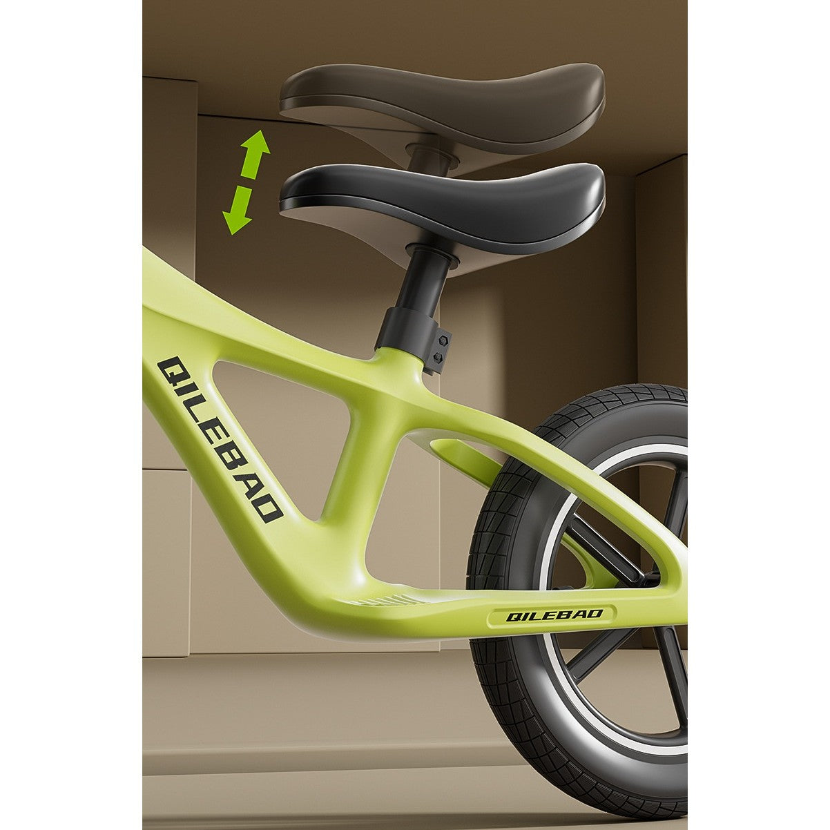 Bicicleta pentru Copii, Fara Pedale, Pentru 2-6 Ani, 2 Roti Silentioase, Sa Reglabila 43 - 58 cm, din Plastic si Fibra de Sticla, 88 x 56 x 43 cm