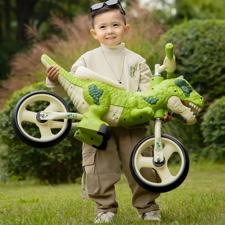 Bicicleta de echilibru pentru copii, model dinozaur, muzica, varsta 2-6 ani, verde