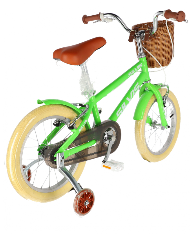 Bicicleta Copii 4-6 Ani cu Roti Ajutatoare din Silicon si Frane 14 inch