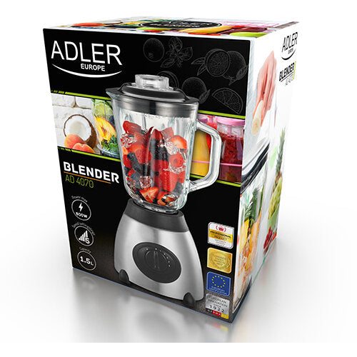Adler blender 1.5 L Tabletop blender Black,Transparent 600 W 121 din 801