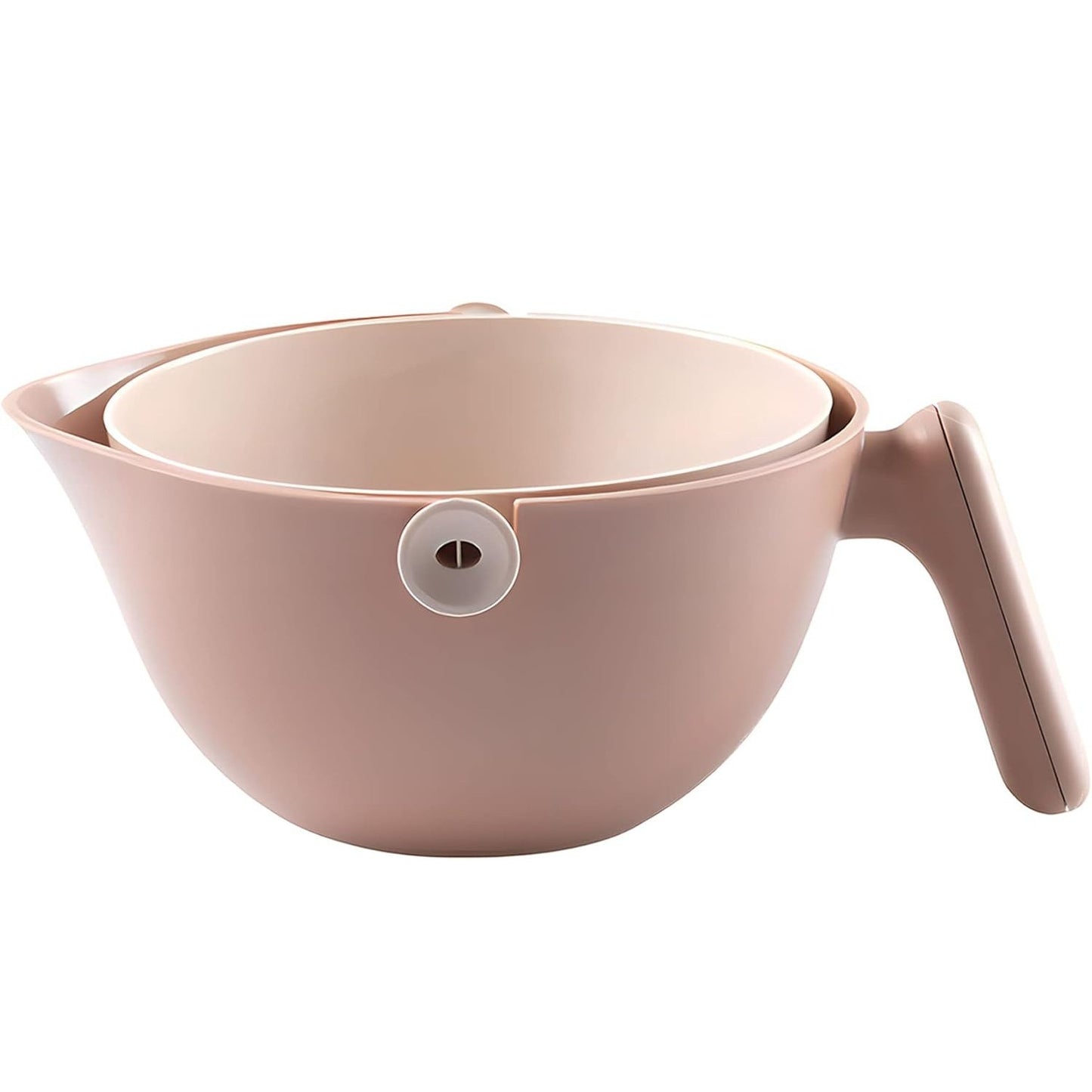 Bol cu Doua Straturi, pentru Fructe, Legume, cu Cos de Scurgere a Apei, 2L, din ABS+PP, 29.9 x 22.5 x 11.8 cm, Maro