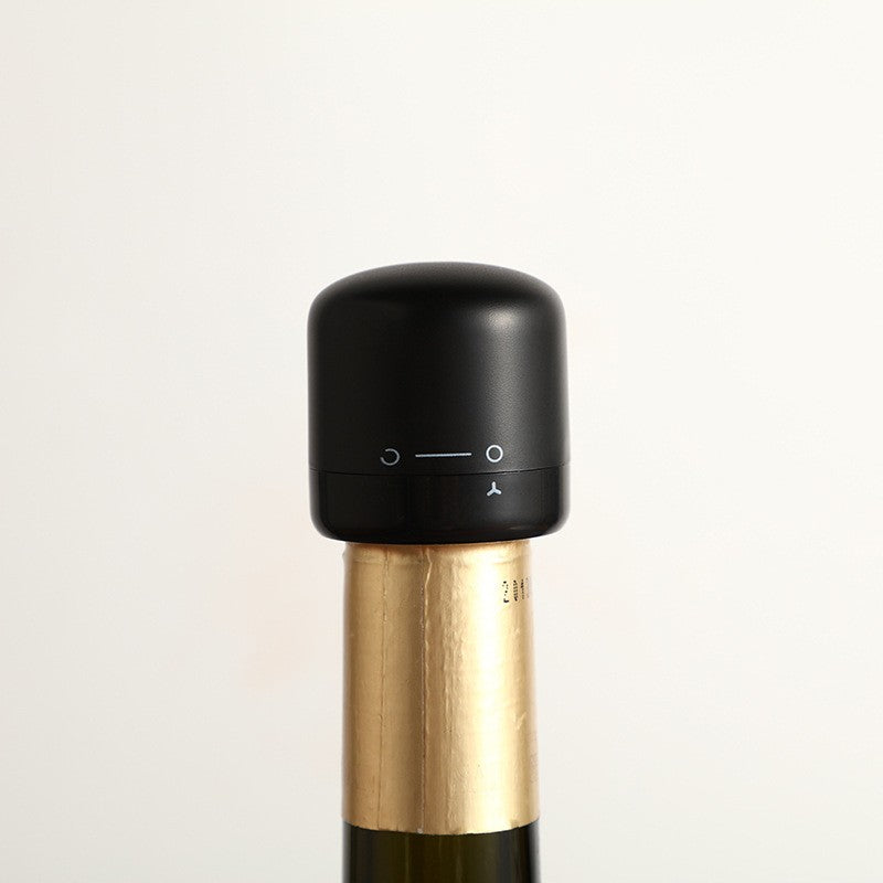 Capac de Etansare a Sticlei de Sampanie, Sticla de vin,Rotativ, On-Off, Silicon, Reutilizabil, Usor de Depozitat si Folosit, 3.8 x 3.8 x 3.8 cm, Negru