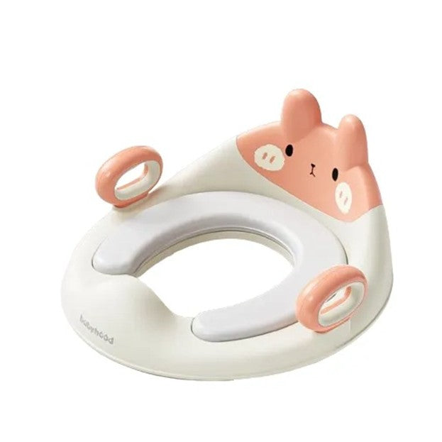 Capac WC cu Reductie,  pentru Copii, cu Manere, Model Ursulet, Plastic Durabil, Roz