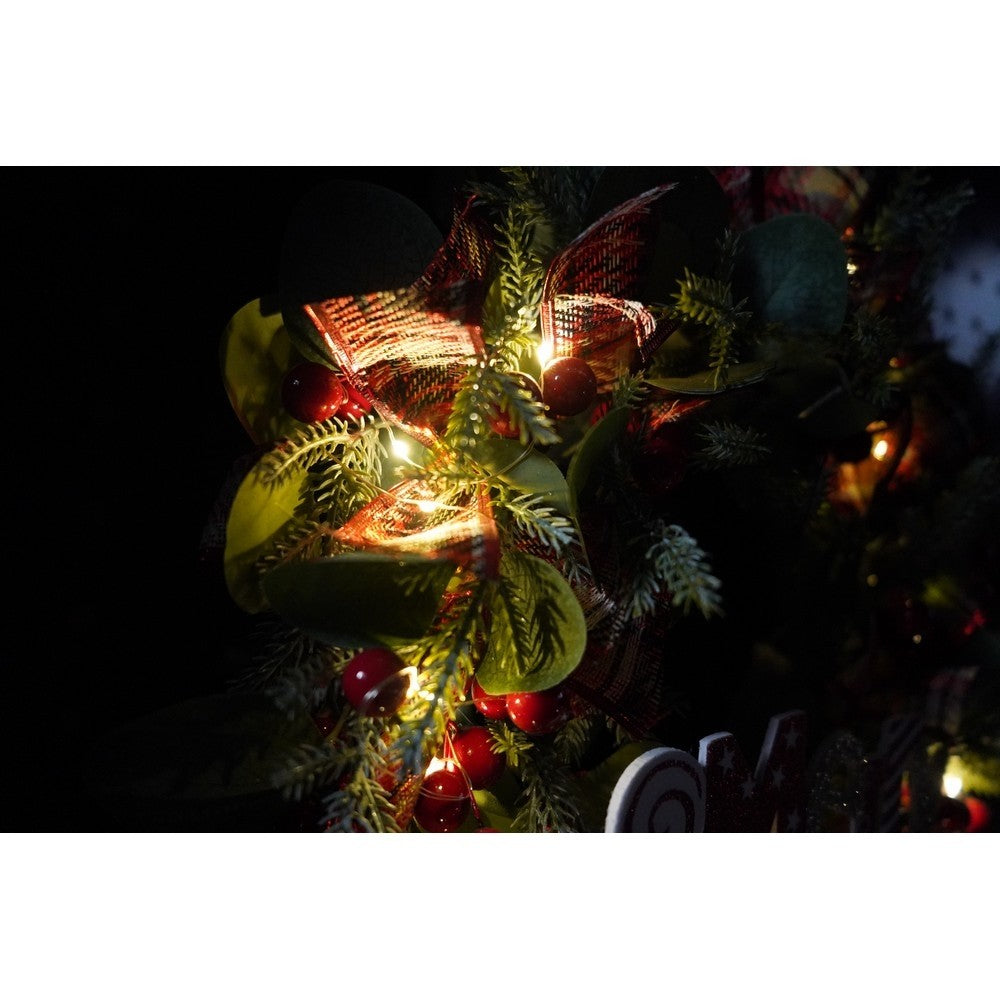 Coronita de Craciun pentru usa, 40 cm, cu Led