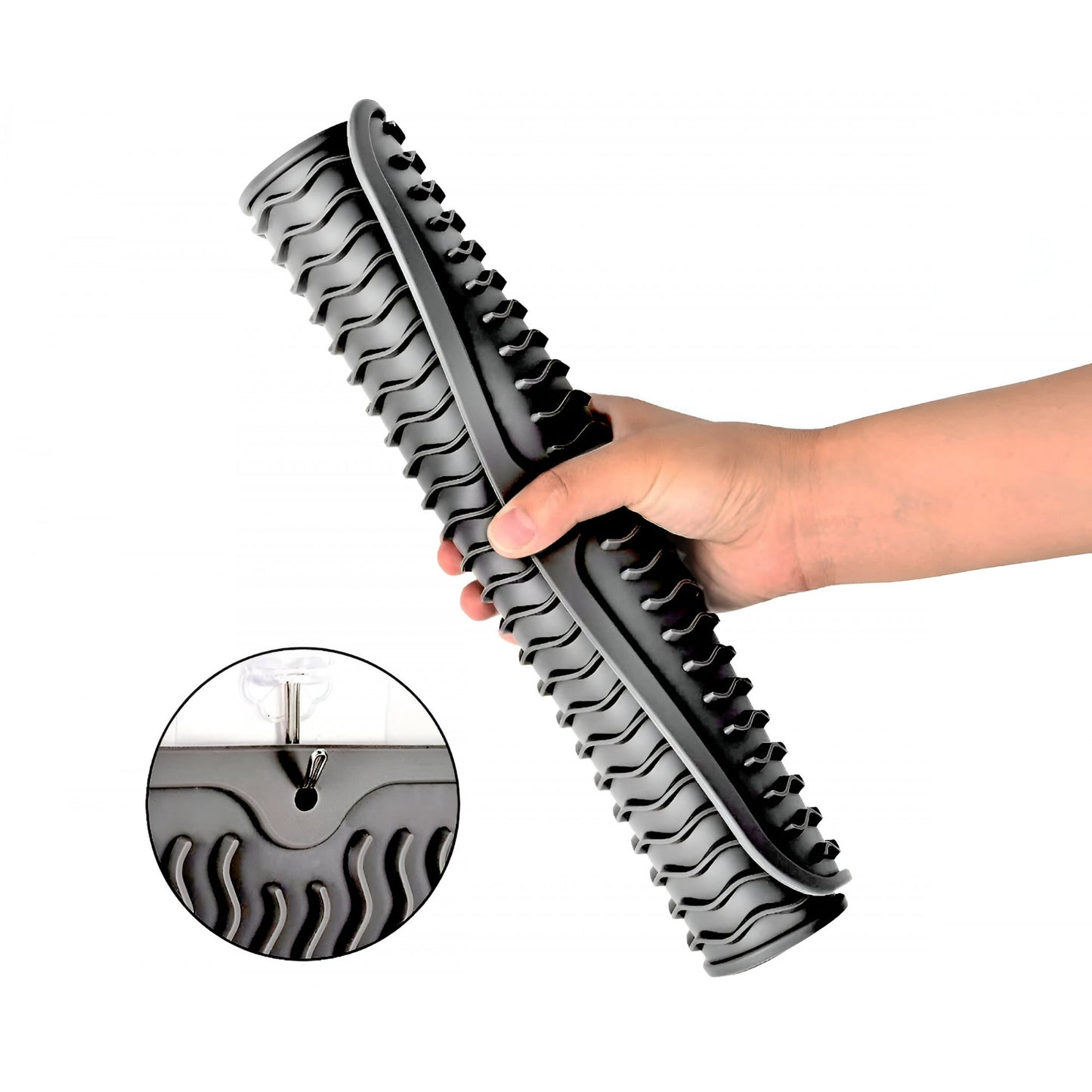 Covoras din Silicon pentru Scurgere Vase, Uz Casnic, Rezistent la Temperaturi Ridicate, Izolator, 43x32.5 cm, Negru