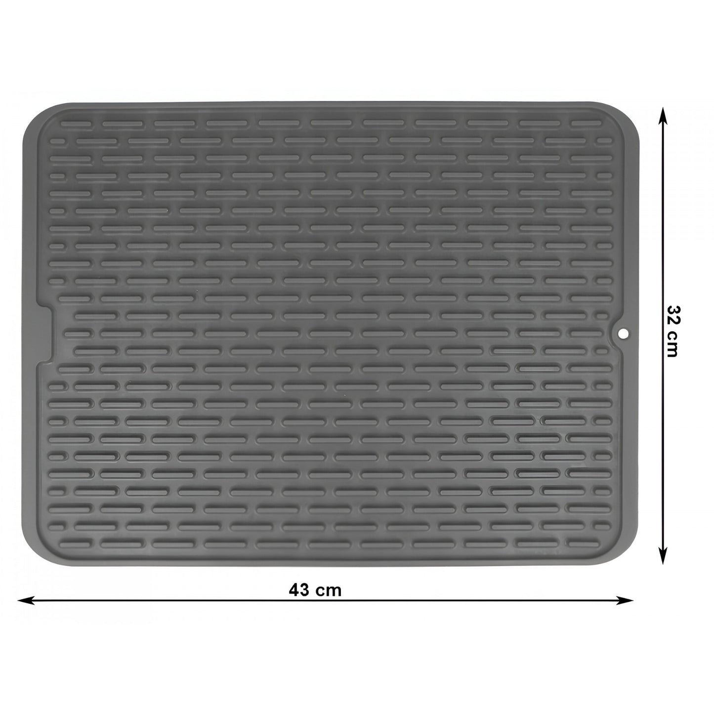 Covoras din Silicon pentru Scurgere Vase, Uz Casnic, Rezistent la Temperaturi Ridicate, Izolator, 43x32.5 cm, Negru