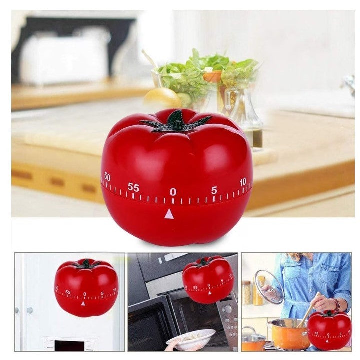 Cronometru mecanic de bucatarie, forma de rosie, 60 de minute, 6.3 x 4.5 cm, material ABS, rosu