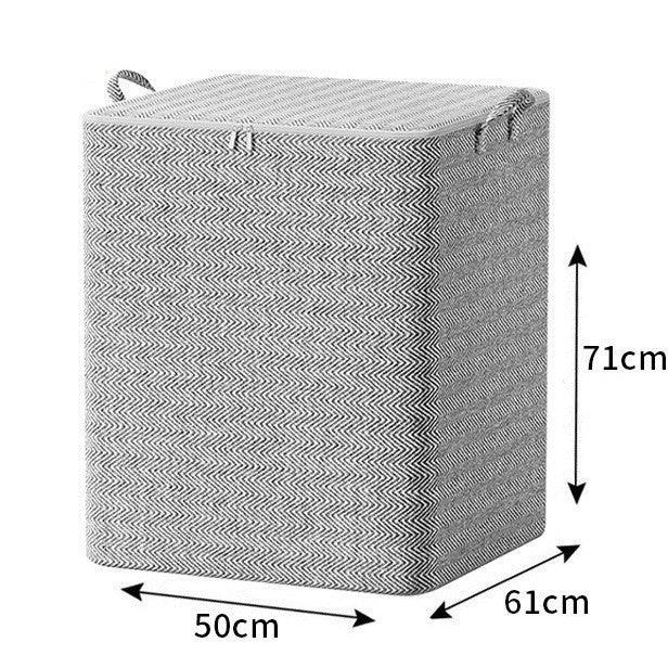 Cutie de Depozitare cu Fermoar, Pliabila, Maner Ranforsat, Fermoar Rezistent, pentru Haine, Paturi, Plapumi, Perne, Lenjerii de Pat, Jucarii, 61x50x71 cm, 210 Litri, Gri