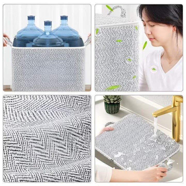 Cutie de Depozitare cu Fermoar, Pliabila, Maner Ranforsat, Fermoar Rezistent, pentru Haine, Paturi, Plapumi, Perne, Lenjerii de Pat, Jucarii, 61x50x71 cm, 210 Litri, Gri