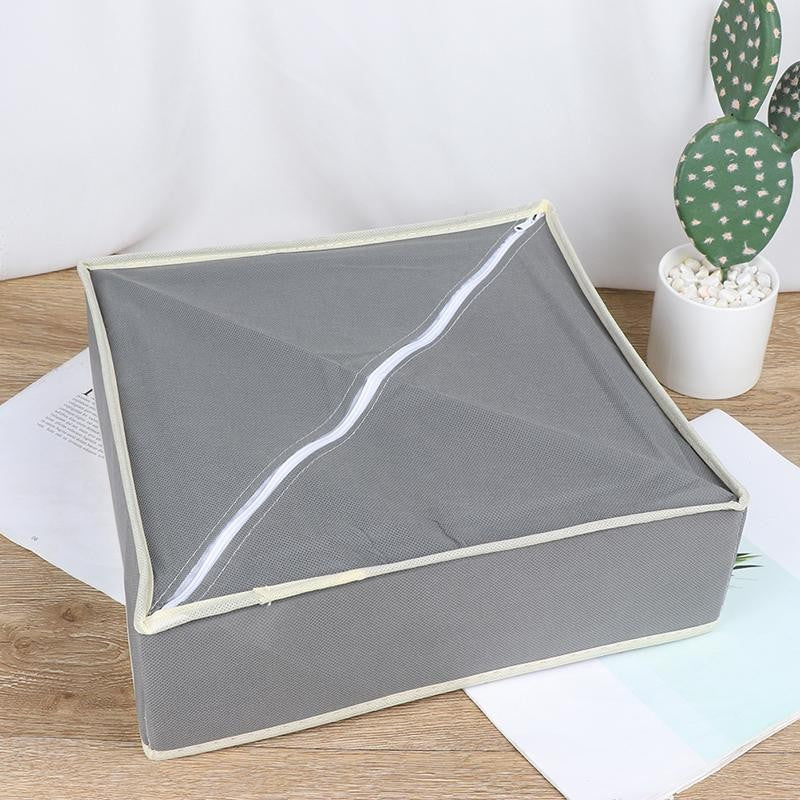 Cutie De Depozitare, Pentru Lenjerie, Sosete Si Sutiene, Material Textil, 24 Compartimente, 32 x 32 x 10 cm, Culoare Gri