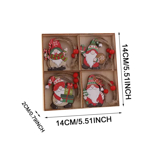 Set 12 decoratiuni lemn motive Craciun