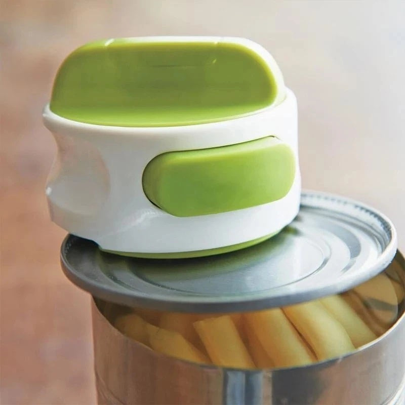 Desfacator Manual de Conserve si Sticle, 6.8 x 4.8 cm, din ABS + Otel, Verde/Alb