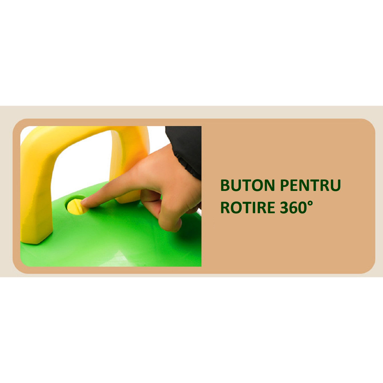 Excavator pentru Copii, 1-3 Ani, Greutate Portanta 30 kg, Muzica si Lumini, Rotatie 360 Grade, 45 x 31 x 35 cm, 4 Roti, Verde