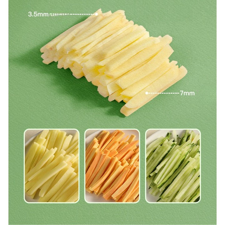 Feliator de Legume Multifunctional, Taieturi Diferite, Razatoare pentru Bucatarie, Taietor de Cartofi, Presa Manuala, Pliabila, Extensibila, PP PET, 23.5x9.5x5.5 cm, Alb