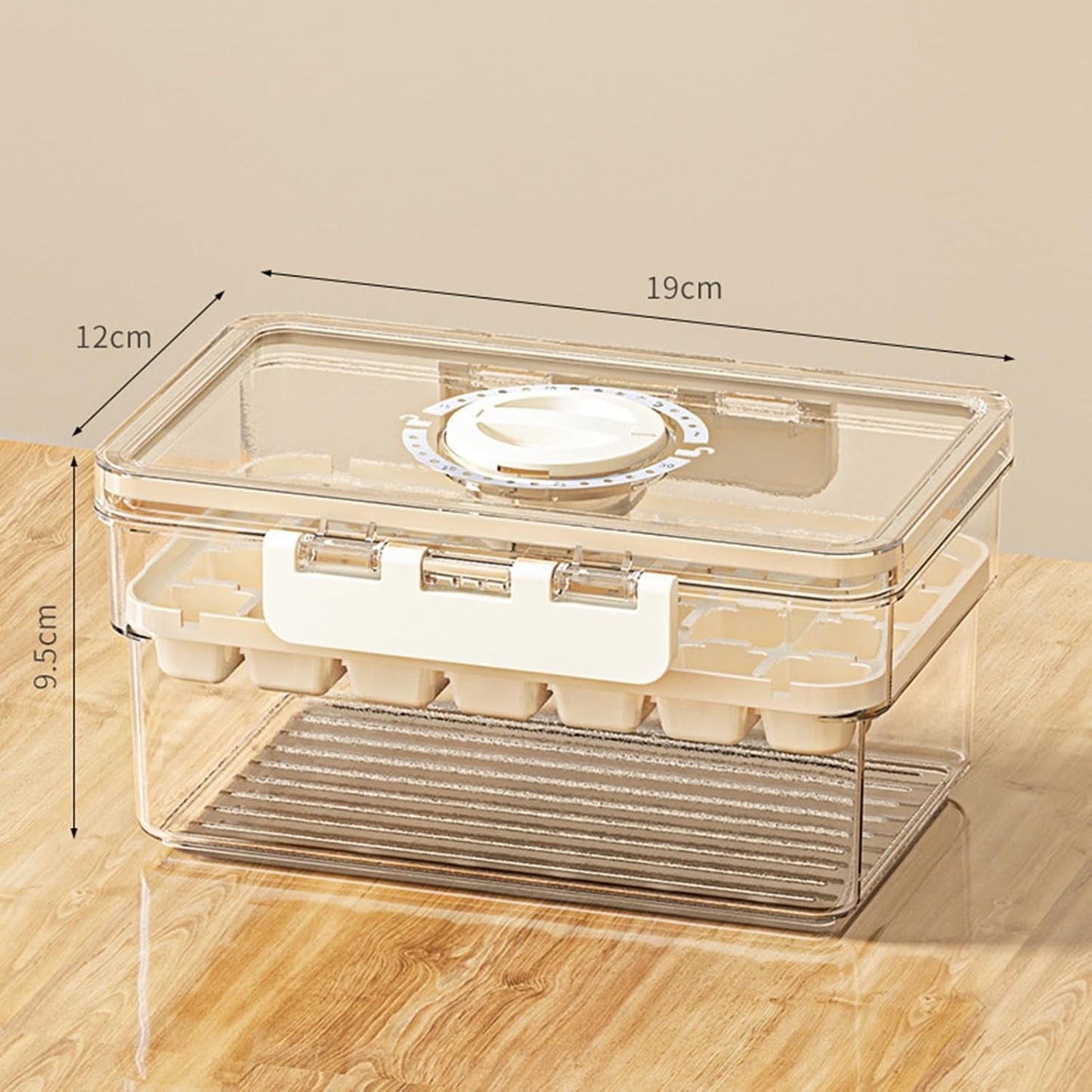 Forma de Gheata, Doua Straturi, Inchidere Etans, din PP+PET, 19 x 12 x 9.5 cm, Bej