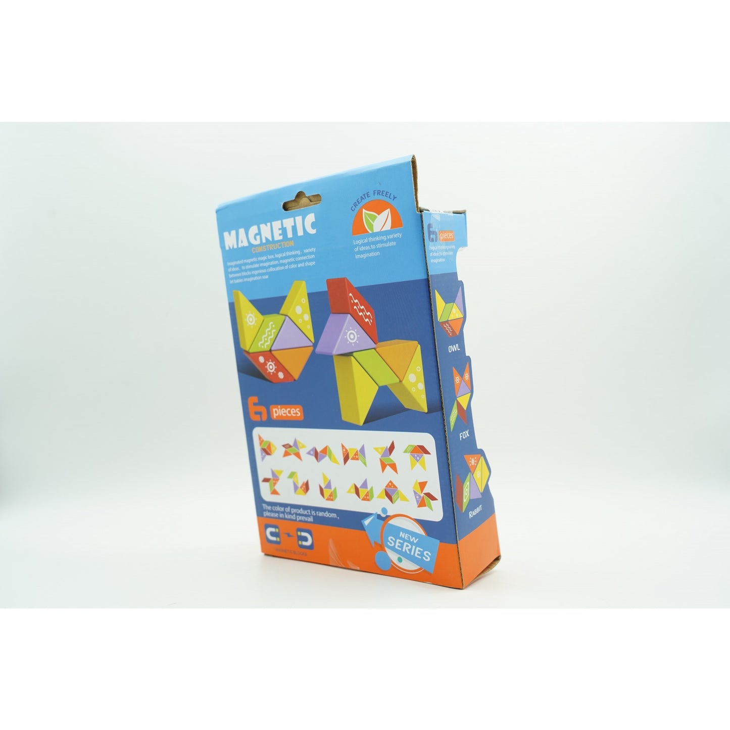 Set inteligent de constructie cu piese magnetice, 6 piese, pentru copii, +3 ani