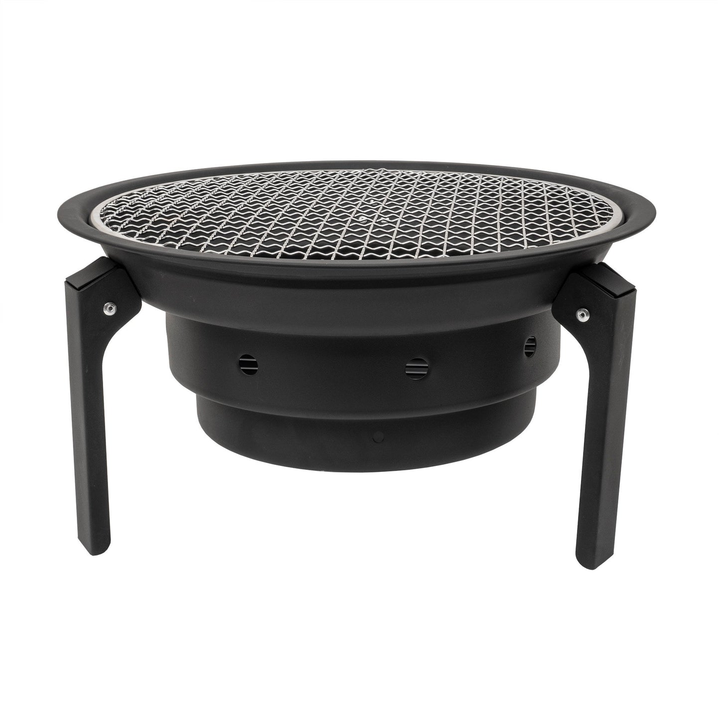 Gratar metalic pentru camping, pliabil, rotund, diametru 35cm