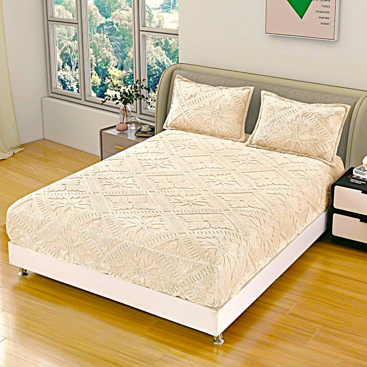 Set Husa Cocolino Cu 2 Fete De Perne, Material Premium, 180x200 cm, Cu Imprimeu 3D, Extra Moale și Calduroasă