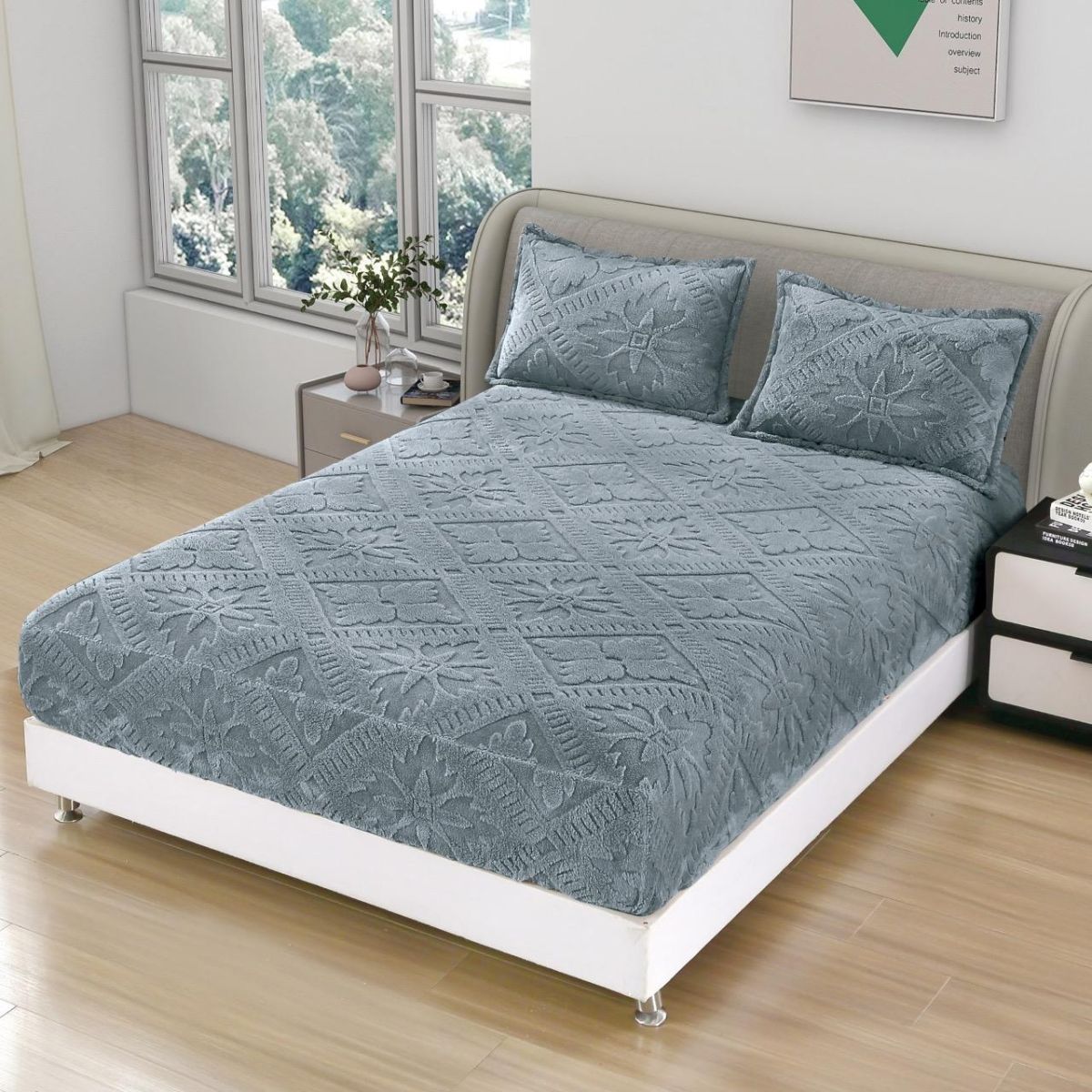 Set Husa Cocolino Cu 2 Fete De Perne, Material Premium, 180x200 cm, Cu Imprimeu 3D, Extra Moale și Calduroasă