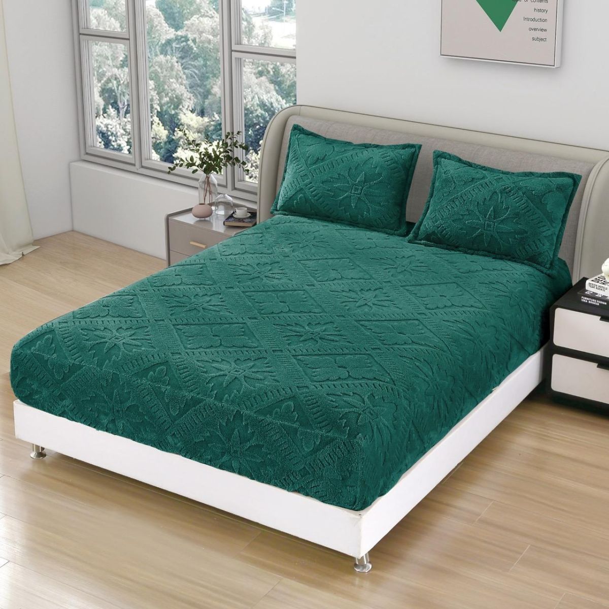 Set Husa Cocolino Cu 2 Fete De Perne, Material Premium, 180x200 cm, Cu Imprimeu 3D, Extra Moale și Calduroasă