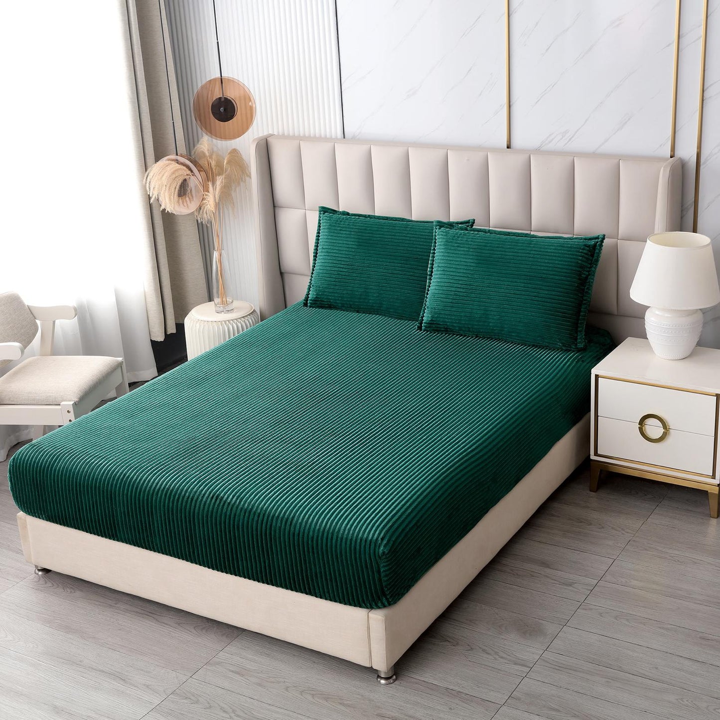 Huse de saltea uni cu elastic si 2 fete perna 180X200 CM