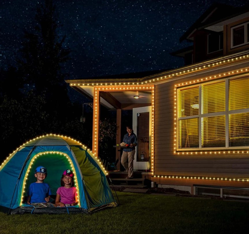 Instalatie liniara de exterior, tip banda cu led turnat, 30 metri, 240 led, jocuri de lumini